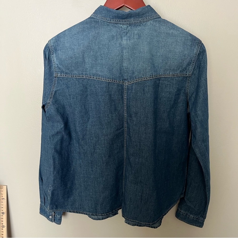 Thread & Supply  Denim western style snap front horseback riding cowboy rodeo - Picture 7 of 11